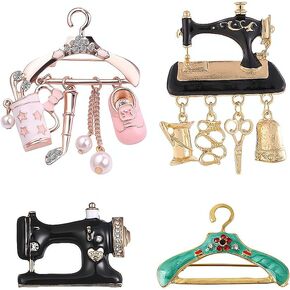 4Pcs Enamel Sewing Scissors Brooch Pins for Stylish Office Accessory Gift