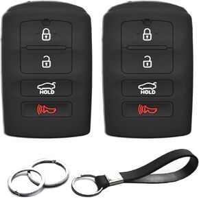 2pcs Compatible with Kia Cadenza K7 Kia K900 K9 Smart 4 Buttons Key Fob Cover Case Key Chain Protector Keyless Remote Holder