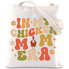 ENSIANTH Chicken Mama Tote Bag In My Chicken Mom Era Gift Cottagecore Farm Mom Gift Farmer Gift Mother's Day Gift