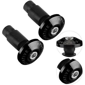 KIMISS Motorbike Handlebar Ends, Universal 22mm 7/8inch Motorcycle Handlebar End Slider Plug Caps for Racing ATV Offroad (Black)