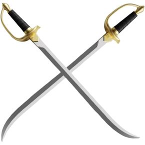 damdos Halloween Prop 2PCS Pirate Sword Cosplay Weapon,30" Captain Sword Pirate Sword LARP Costume Birthdays Gifts(2PCS Sets)
