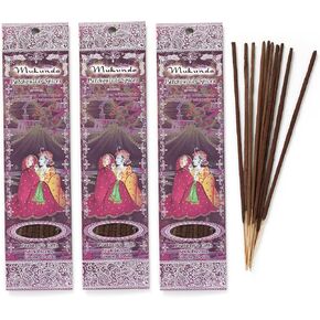 Prabhuji's Gifts Mukunda Hand-Rolled Incense Sticks - Spiritual Incense - Aromatic - for Meditation, Yoga, Relaxation, & Aromatherapy - Patchouli & Spices - 3 Packs of 10 Sticks
