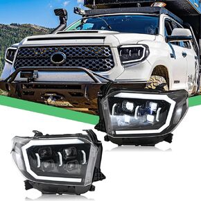 Headlights for Toyota Tundra 2014-2021, Quad-bi Headlamps for Toyota Tundra with Start-up Animation (1 Pair)