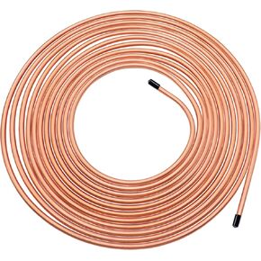 Tnisesm 1/4" Brake Line Tubing Kit, Upgrade Flexible Copper Nickel Brake Line Tubing Roll for hydraulic brakes Fuel Transmission System