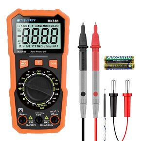 6000 Counts Digital Multimeter Voltmeter Tester with NCV, LCD for AC/DC Voltage&Current, Resistance, Capacitance, Live Wire, Frequency, Temperature, Duty Cycle, Continuity, Diode Measuring