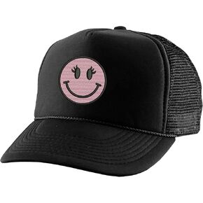 ALLNTRENDS Girl Smile Face Trucker Hat Embroidered Adult Baseball Cap Adjustable Snapback