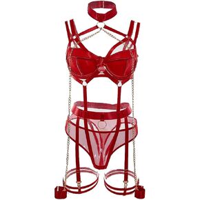 Womens Sexy bodysuit Lingerie with Push Up Bra Bondage Strappy Teddy Babydoll Lingerie