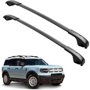 Roof Rack Cross Bars 150lb Compatible with Ford Bronco Sport Base & Bigbend & Outer Banks (on Road) 2021 2022 2023 2024 Aluminum Crossbars Rails Cargo Rooftop Bike Snowboard Skiboard
