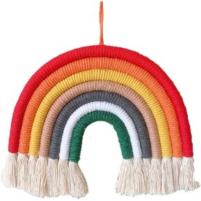 Leadigol Rainbow Wall Decor Handmade Weaving Ornament Pendant, Macrame Woven Rainbow Wall Decor, Nursery Wall Art Backdrop, Baby Room Decor(Style 10)