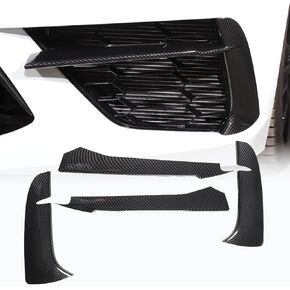 CHEAYAR Front Bumper Fog Light Lamp Trims Compatible with Chevrolet Corvette C8 2020-2023, ABS Front Corner Mesh Grill Molding Cover Trim, C8 Accessories 4PCS (Carbon Fiber Pattern)