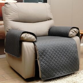 Eismodra Recliner Chair Covers Non-Slip Recliner Cover Stay in Place Washable Reclining Armchair Seat Slipcover Furniture Protector for Kids Pets Dogs (Dark Gray, 1 Piece 23''x39'')