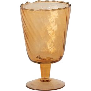 Creative Co-Op Glass Stemmed Vase/Votive Holder, Amber Color