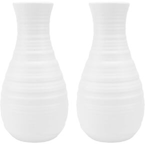 DOITOOL 2pcs Nordic Flower Vase Plastic Vases Small White Vase for Fake Plants