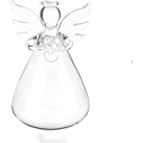Leadigol Glass Vase, Angel Design Glass Vases Clear Angel Hydroponic Vase Clear Flower Plant Vase Crystal Angel Vase for Wedding and Home Decoration.(S)