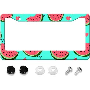 Watercolor Cherry Blossom License Plate Frame, Sakura Flower Metal License Plate Cover Holder with 2 Holes Fits US Standard for Men Women Size 12 x 6 Inches