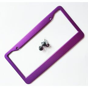Aluminum License Plate Frame Electroplated Surface Universal USA/Canada for Men/Women for Front & Rear Car Tag Corrosion Resistant Frame UV-Proof and Waterproof (Purple)