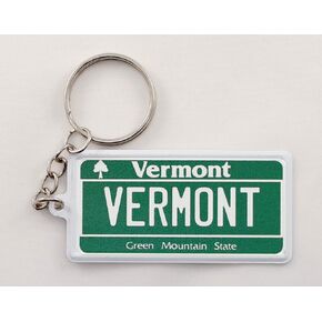 World By Shotglass Vermont License Plate Aluminum Ultra-Slim Rectangular Souvenir Keychain 2.5" X 1.25"x 0.06"