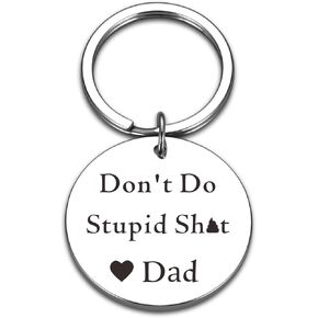 Valentines Day Gifts for Kids School Women Men Teen Boys Girls Christmas Stocking Stuffers for Kids Teens Boys Girls Kids Gifts from Dad Christmas Gifts for Son Kids Teens Don't Do Stupid Sht Keychain