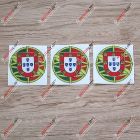 3X Glossy 3'' Portugal Portuguese Flag Decal Sticker Roundel Car Vinyl sda1