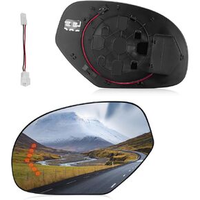 BDFHYK Driver Left Side Heated Mirror Glass Compatible With Cadillac Escalade Chevrolet Avalanche Silverado Suburban Tahoe GMC Sierra Yukon Side View Exterior Mirror w Signal light/, GM1324138