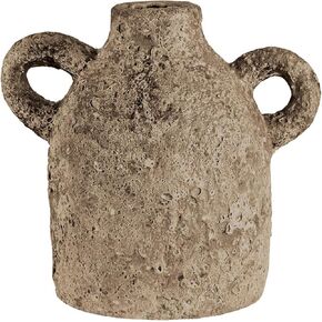 47th & Main Stone Jug with Handles Decorative Vase for Home Décor, 5" Dia x 7" H, Terracotta