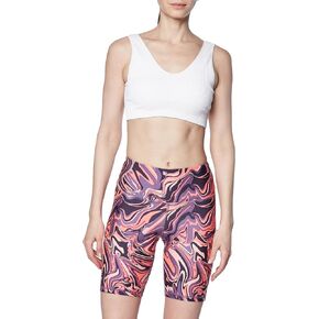 Under Armour Women's AOP Biker High Rise Compression 8" Shorts Small (US, Alpha, Medium, Regular, Regular, Pink/Purple Multi 603)