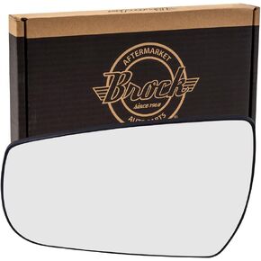 Brock Replacement Driver Door Mirror Glass with Base Compatible with 2013 2014 2015 Malibu