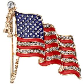 American Flag Brooch Pin Charm Patriotic Lapel Pin Women Men Safty Pin Badges for Clothings 4th of July Independance Day Pin Jewelry