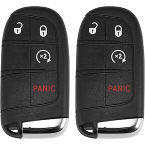 X AUTOHAUX 2pcs 433MHz Keyless Entry Remote Car Key Fob for Jeep Renegade 2015-2020 for Jeep Compass 2017 2018 2019 4 Buttons with Door Key 4A Chip M3N-40821302