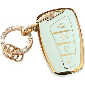 for Hyundai Key Fob Cover Key Fob Shell With KeyChain Fit for Hyundai Genesis Santa Fe Equus Azera Smart Key