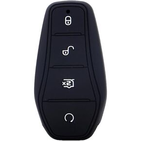 Silicone Remote Keyless Fob Cover Protector for BYD Dolphin Han EV Qin Plus DMI Song Pro Yuan Max Tang (Black)