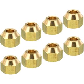 PATIKIL 3/4 SAE Thread Brass Flare Nut, 3 Pack 45 Degree Flared Tube Fitting Nut Hydraulic Pipe Fitting for Air Conditioner Water Gas Line, Glossy Surface
