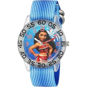 Disney Moana Kids' Plastic Time Teacher Analog Quartz Nylon Strap Watch