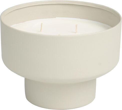 ديكو 79 شمعة ديكور معدنية بيضاء معطرة برائحة المريمية غير اللامعة 50 أونصة 3 شمعة عطرية فتيل مع شمع أبيض، شمعة شمع عطرية 7 بوصة × 7 بوصة × 5 بوصة، رمادي in Kuwait