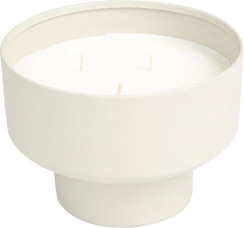 ديكو 79 شمعة ديكور معدنية بيضاء معطرة برائحة المريمية غير اللامعة 50 أونصة 3 شمعة عطرية فتيل مع شمع أبيض، شمعة شمع عطرية 7 بوصة × 7 بوصة × 5 بوصة، رمادي in Kuwait