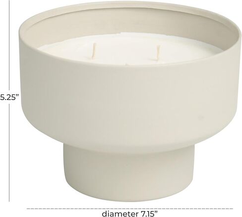 ديكو 79 شمعة ديكور معدنية بيضاء معطرة برائحة المريمية غير اللامعة 50 أونصة 3 شمعة عطرية فتيل مع شمع أبيض، شمعة شمع عطرية 7 بوصة × 7 بوصة × 5 بوصة، رمادي in Kuwait