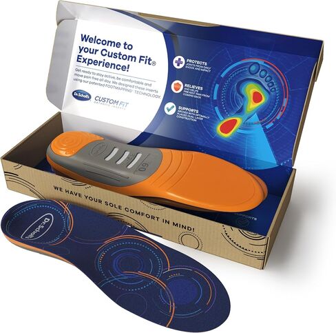 حشوة كاملة الطول لتقويم العظام من Dr.Scholl's® Custom Fit®، CF 690، مخصصة لقدمك وقوسك، تخفيف فوري للآلام طوال اليوم، أسفل الظهر، الركبة، اللفافة الأخمصية، الكعب، النعال الداخلية تناسب أحذية الرجال والنساء in Kuwait