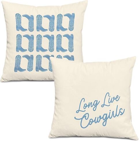 RYKEEN Long Live Cowgirls Pillow Covers 18x18 Inch Set of 2 Western Coastal Cowgirl Room Decor for Teen Girls Bedroom Bed Outdoor Couch Sofa in Saudi Arabia