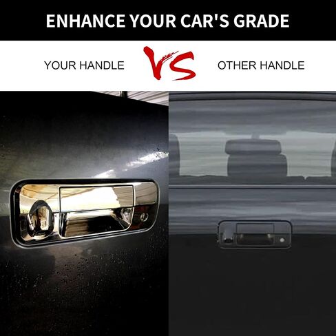 Gledewen Chrome Tailgate Door Handle, Compatible with 2007-2013 Toyota Tundra, Exterior Rear w/Camera Hole | Replaces 69090-0C051,690900C051,81214 Liftgate Outside Door Latch Handle in Saudi Arabia