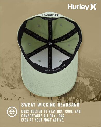 Hurley Men's Baseball Cap - Dana Point Cotton Ripstop Stretch Fitted Cap for Men with Gradient Embroidered Icon (Size: S-XL) in Saudi Arabia