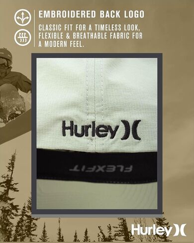 Hurley Men's Baseball Cap - Dana Point Cotton Ripstop Stretch Fitted Cap for Men with Gradient Embroidered Icon (Size: S-XL) in Saudi Arabia