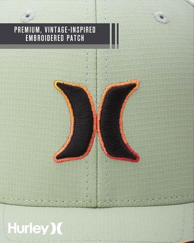 Hurley Men's Baseball Cap - Dana Point Cotton Ripstop Stretch Fitted Cap for Men with Gradient Embroidered Icon (Size: S-XL) in Saudi Arabia