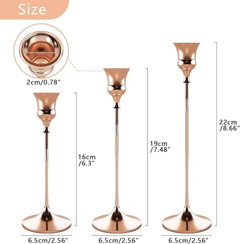 Candlestick Holders Black, 3 Packs Taper Candle Holder for Candlesticks, Candle Sticks Holder Decor for Home Decor in Kuwait