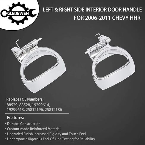 Gledewen Interior Door Handle Front Rear Left Driver Side | for 2006-2011 Chevy HHR | Replaces# 88529, 19299614, 25812196 in Kuwait