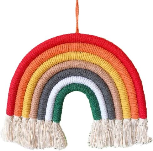 Leadigol Rainbow Wall Decor Handmade Weaving Ornament Pendant, Macrame Woven Rainbow Wall Decor, Nursery Wall Art Backdrop, Baby Room Decor(Style 10) in Saudi Arabia