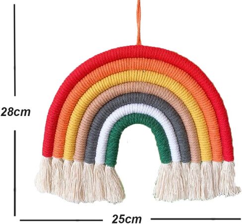 Leadigol Rainbow Wall Decor Handmade Weaving Ornament Pendant, Macrame Woven Rainbow Wall Decor, Nursery Wall Art Backdrop, Baby Room Decor(Style 10) in Saudi Arabia