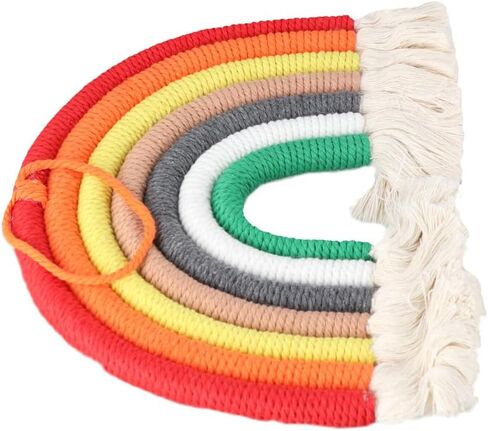 Leadigol Rainbow Wall Decor Handmade Weaving Ornament Pendant, Macrame Woven Rainbow Wall Decor, Nursery Wall Art Backdrop, Baby Room Decor(Style 10) in Saudi Arabia