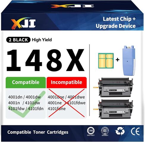 XJI 206A (مع أحدث رقاقة وجهاز ترقية) استبدال خراطيش الحبر المتوافقة مع حبر HP 206 A X 206X (4 عبوات)، لطابعة Pro MFP M255 M255dw M282 M282nw M283 M283cdw M283fdw الملونة بالليزر النفاثة in Saudi Arabia
