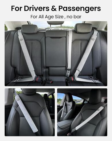 REEVAA 2025 Upgrade Car Seat Belt Cover Pad, Seat Shoulder Strap Pads, Seatbelt Covers for Women Man Adult & Kid, Car Accessories,18.9in, 2 PCS, Black in Saudi Arabia