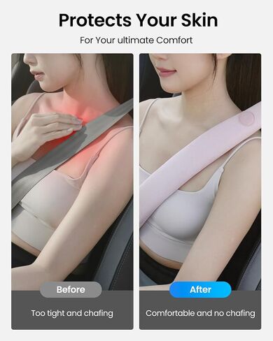 REEVAA 2025 Upgrade Car Seat Belt Cover Pad, Seat Shoulder Strap Pads, Seatbelt Covers for Women Man Adult & Kid, Car Accessories,18.9in, 2 PCS, Black in Saudi Arabia